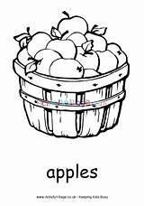 Apples Basket Colouring Apple Village Activity Explore sketch template