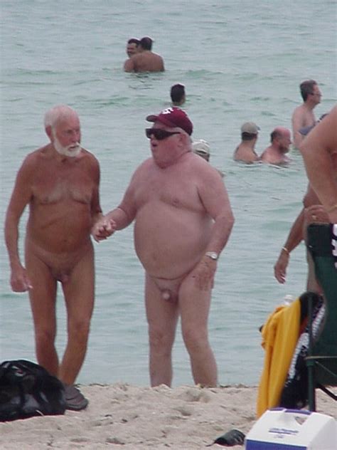 pudgy naked grandpa beach