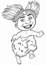 Coloring Croods Sandy Pages Crood Sheet Kids sketch template