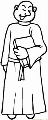 Monk Coloring Pages Getcolorings Bible sketch template