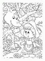 Red Little Hood Riding Coloring Pages Color Printable Site sketch template