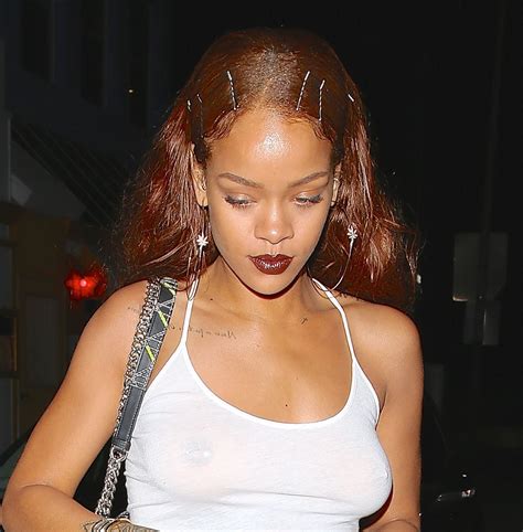 rihanna see through to nipples while out in santa monica celebrity
