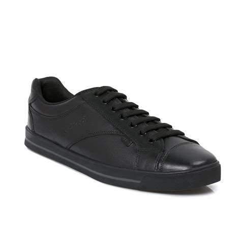 kickers wolny black lace leather boys mens school shoes size   ebay