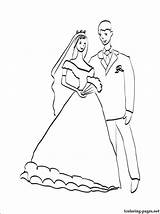 Coloring Wedding Couple Pages Book Printable Kids Getcolorings Color sketch template