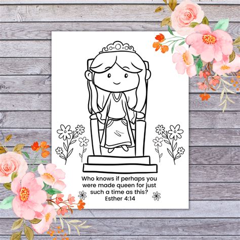 queen esther coloring page  printable