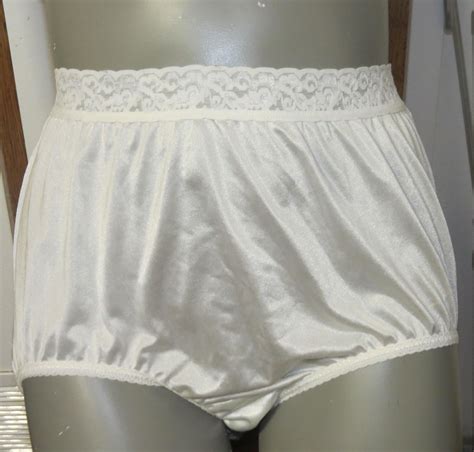 underscore vintage white nylon panties briefs size 7 etsy