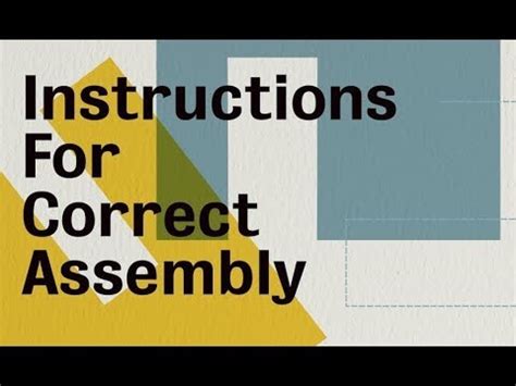 instructions  correct assembly review youtube