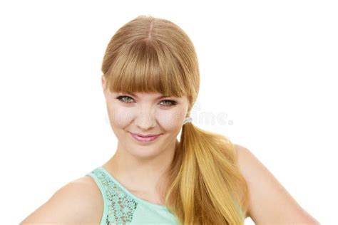 Attractive Blonde Girl Smiling Portrait Stock Image Image Of People