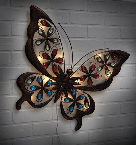 greenhurst  solar butterfly wall art bronze metal butterfly