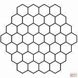 Pattern Hexagon Honeycomb Bee Printable Printables Crafts Coloring sketch template