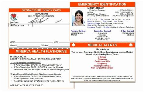medical alert card template   medical alert card template  pin