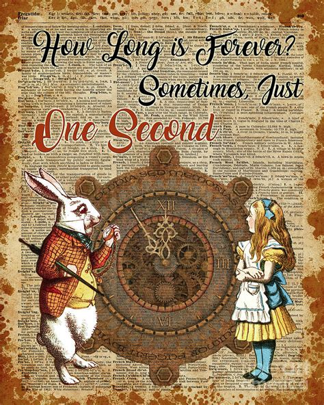 alice and white rabbit vintage dictionary art quote mixed media by anna w