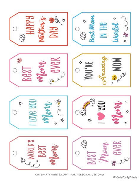mothers day gift tags   printables