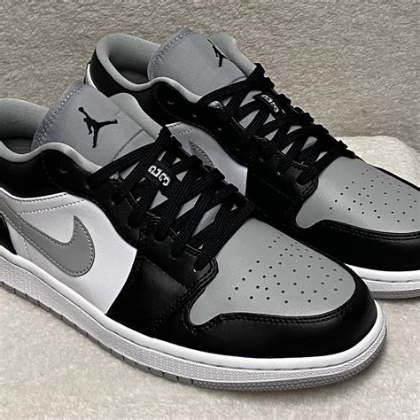 nike air jordan 1 low shadow men s size 9 5 black lt grey sneakers