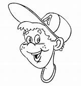 Baseball Coloring Boy Cap Hat Drawing Fun Hair Clipart Smiling Caps Getdrawings sketch template