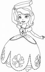 Sofia Coloring Princesinha Princesa Princesse Posture Dessins Voltar Categoria Imagensemoldes sketch template