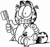 Coloring Toothbrush Garfield Pages Colouring Dental Printable Getcolorings Animal Color sketch template