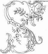 Embroidery Illuminated Buchstaben Bordar Flowered Monogramme Usual Maths Accented Families Schöne Schrift Manuscript Pikseli Monograms sketch template