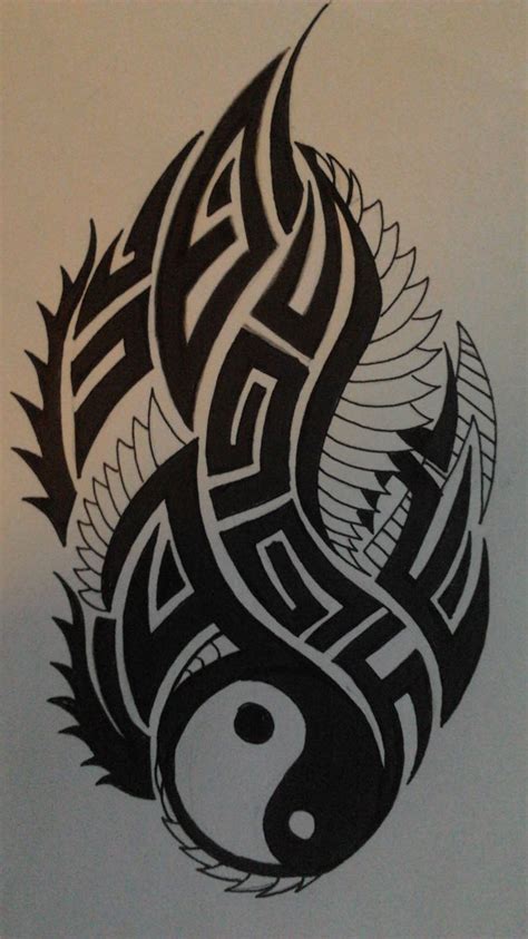 tribal yin  drawing  angrydevildog dragoart
