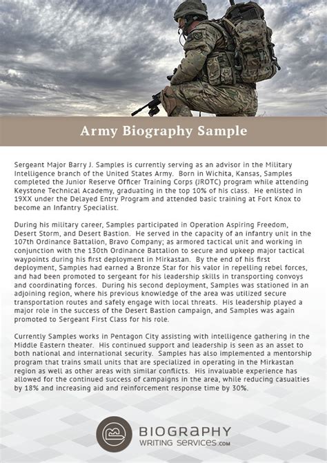 army bio template hq template documents