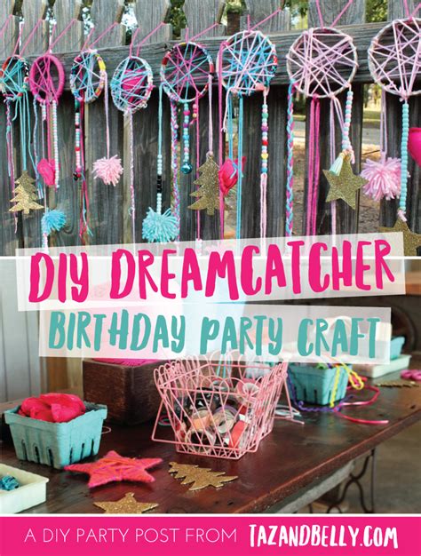 diy dream catcher party craft taz and belly birthday party crafts
