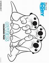 Dory Coloring Otter Nemo Sea Procurando Otters sketch template