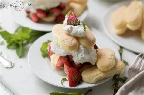 Strawberry Mint Shortcake With Ladyfingers Dessert