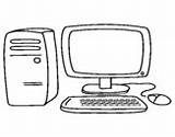 Computer Coloring Pages Computers Coloringcrew sketch template