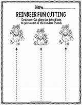 Preschool Reindeer Tracing sketch template