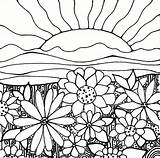 Coloring Sunset Pages Ocean Getcolorings Printable sketch template