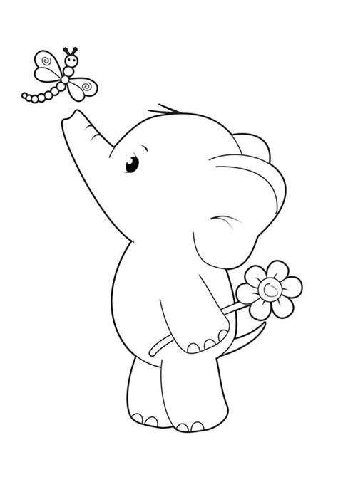 easy  print elephant coloring pages elephant coloring page