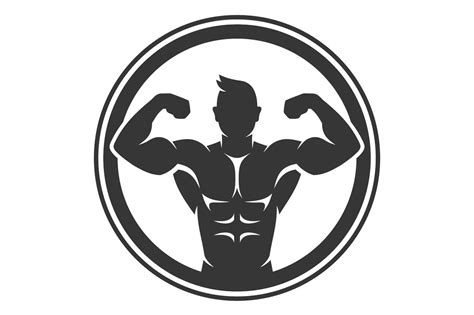 bodybuilder logo custom designed icons creative market