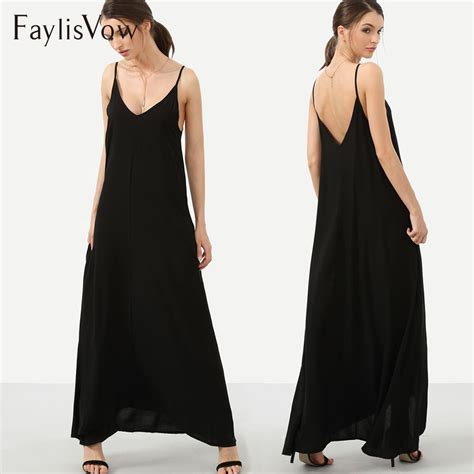 5xl black maxi dress women casual long strap backless summer dresses