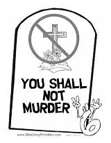 Commandment Commandments Sixth 6th Thou Kill Shalt Shall Murder sketch template