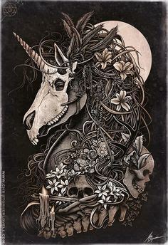 scary evil unicorn google search art skull art artwork