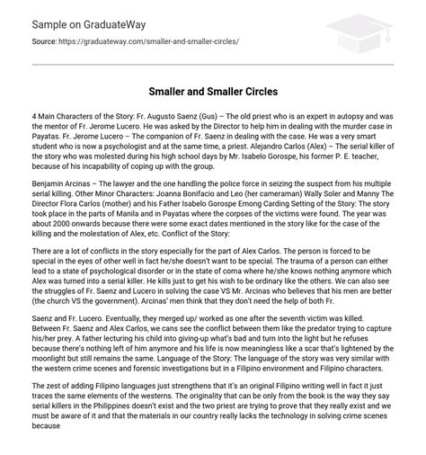 smaller  smaller circles  essay   words graduateway