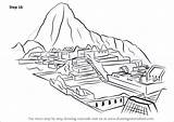 Machu Picchu Pichu Inca Drawingtutorials101 Wonders Improvements sketch template
