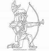 Coloring Pages Bow Arrow Thanksgiving Indian Boy Cartoon Getcolorings Color Getdrawings sketch template