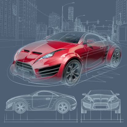 sports car blueprint stock illustration  image  istock