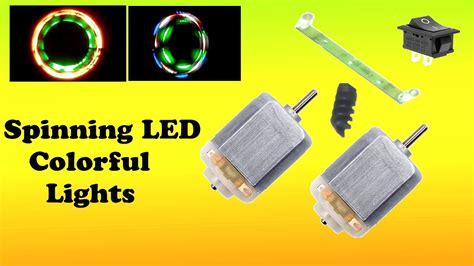 spinning led colorful light power  dc motor  motor diy led