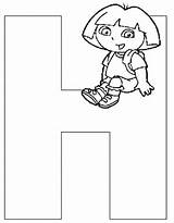 Dora Coloring Alphabet Explorer Pages sketch template