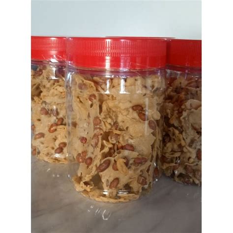 Indonesian Homemade Peyek Lightly Sprinkle With Herb Spices Has Peanut