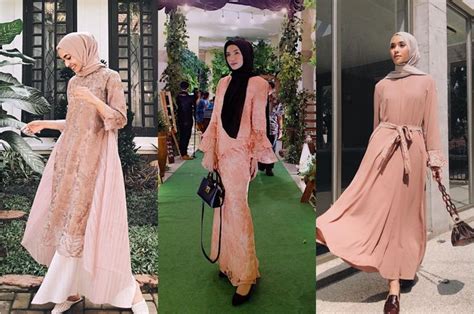 3 Dress Hijab Peach Pink Buat Tampilan Ayu And Anggun Pas