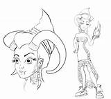 Coloring Pages Demon Devil Girl Keywords Similiar Cute Anime sketch template