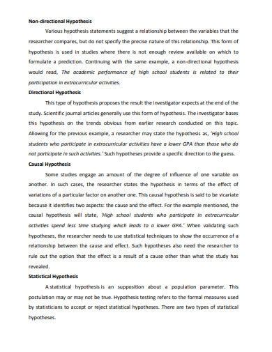 research hypothesis templates   ms word
