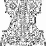 Etsy Violin Coloring Adult sketch template