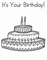 Birthday Cake Coloring Pages Kids Printable Print sketch template
