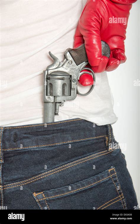 leather hand gun glove  res stock photography  images alamy