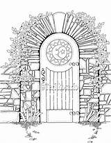 Gate Garden Coloring Drawing Pages Getdrawings Template Sketch sketch template