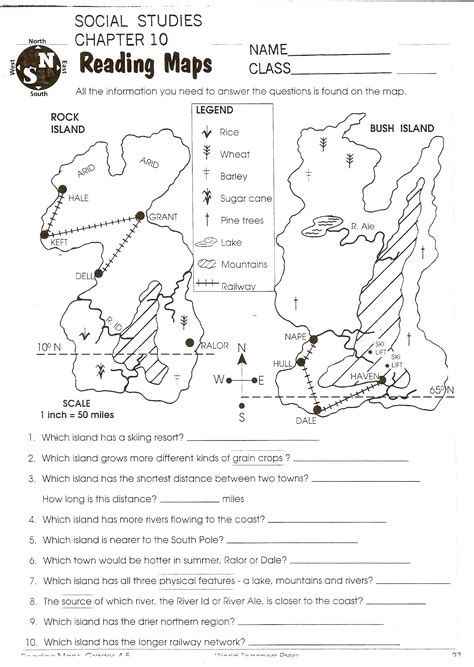 map skills worksheets